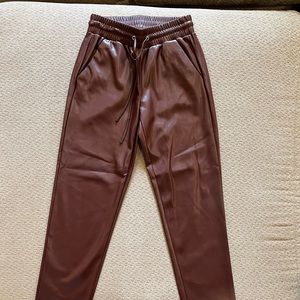 Loft Slim Fit Pull On Faux Leather Pants, Size XS